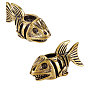 Латуни европейского бисера, бусины с большим отверстием, рыба