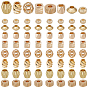 80Pcs 8 Styles Brass Spacer Beads, Mixed Shapes