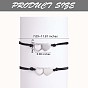 2Pcs 2 Style 430 Stainless Steel Heart Link Bracelets Set, Match Couple Adjustable Bracelets for Best Friends Couple Family