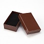 Cardboard Jewelry Pendant/Earring Boxes, 2 Slots, with Black Sponge, for Jewelry Gift Packaging