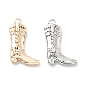 Brass Micro Pave Cubic Zirconia Pendants, Boot Charms