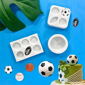 Football Theme DIY Silicone Molds, Resin Casting Molds, for UV Resin, Epoxy Resin Craft Making