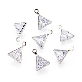 Подвески из латуни с прозрачным фианитом, треугольник прелести