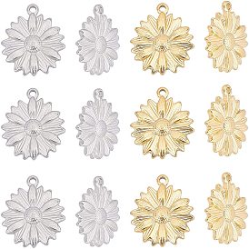 12 шт. 2 цвета вакуумное покрытие pvd 304 подвески из нержавеющей стали, подсолнечник