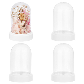 ABS Dome Cover, Decorative Display Case, Cloche Bell Jar Terrarium with Acrylic Base, for DIY Preserved Flower Gift