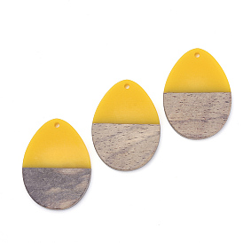 Подвески из смолы и ореха, капля