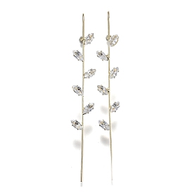 Alloy Ear Wrap Crawler Hook Earrings, with Clear Cubic Zirconia, Horse Eye
