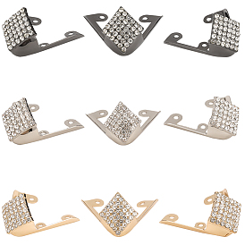 6 шт 3 цвета железные стразы накладки на носок, протекторы для пальцев ног, для остроносых туфель на высоком каблуке, ромб