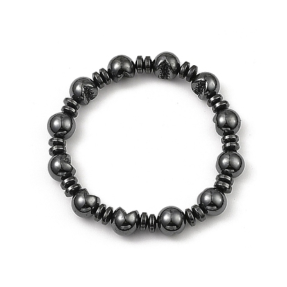 Synthetic Non-Magnetic Hematite Beaded Bracelets, Round