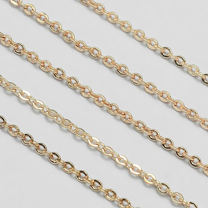 Brass Cable Chains, Soldered, with Spool, Oval, Cadmium Free & Nickel Free & Lead Free