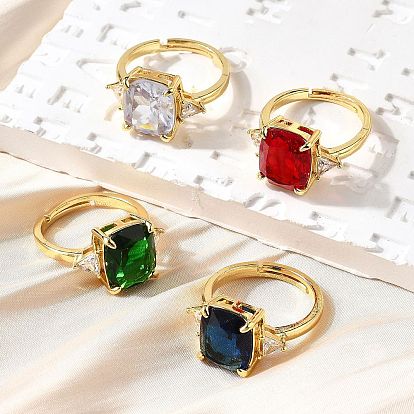 Кольца для женщин с микропаве из латуни и кубическими цирконами, овальные, стойки покрытие, долговечный, без свинца и без кадмия