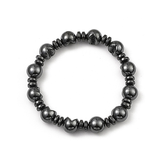 Synthetic Non-Magnetic Hematite Beaded Bracelets, Round