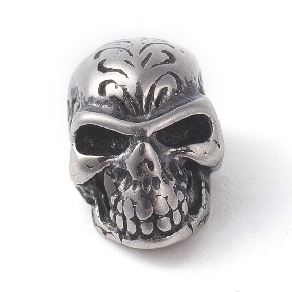 316 Surgical Stainless Steel Beads, Skull
