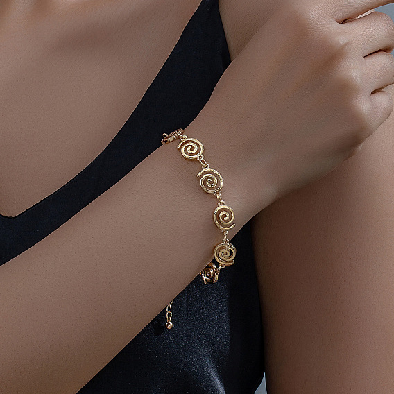 Браслеты-цепочки из сплава со спиральным дизайном для женщин