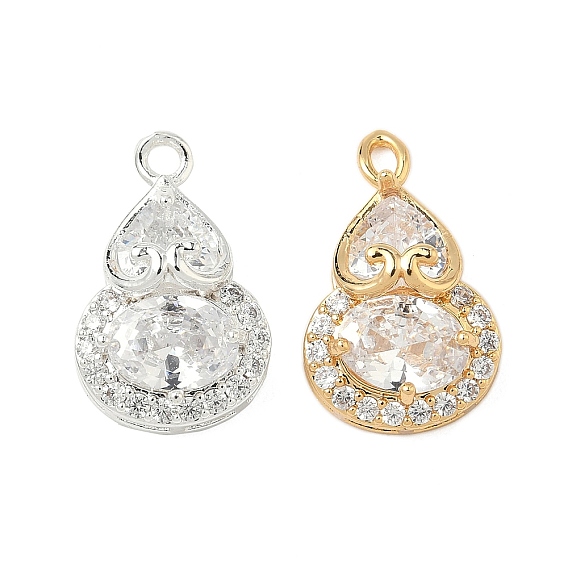 Латунные микропаве прозрачные подвески с фианитом, Горлянка
