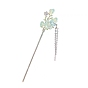 Alloy Hair Sticks, with Imitation Pearl Bead, Flower