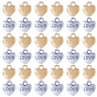 60Pcs 2 Colors Valentine's Day Rack Plating Alloy Pendants, Heart with Word LOVE