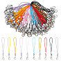 100Pcs 10 Colors Nylon Mobile Straps, with Iron Clasps, Platinum