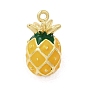 Латунь эмаль подвески, ананасовый шарм, долговечный, без кадмия и без свинца, реальный 18 k позолоченный