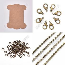 DIY Brass Oval Cable Chains Necklaces Making Kits