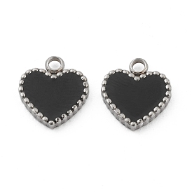 Fashion 304 Stainless Steel Enamel Charms, Heart