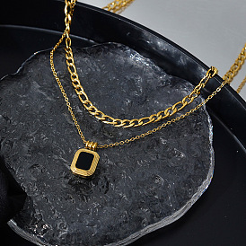Fashionable Double-layered Lock Necklace with High-end Texture for Autumn and Winter
