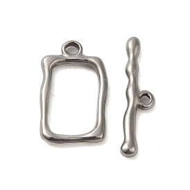 304 Stainless Steel Toggle Clasps, Rectangle