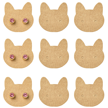 100карточки для демонстрации бумажных сережек в форме кошки