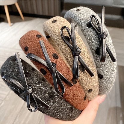 Тканевые резинки для волос для женщин и девочек, бантом в горошек