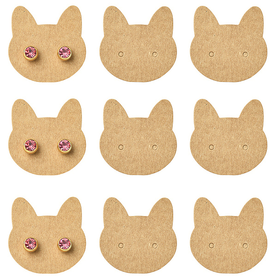100карточки для демонстрации бумажных сережек в форме кошки