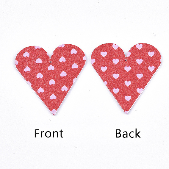 Большие кожаные подвески, сердце, для изготовления украшений на день Святого Валентина