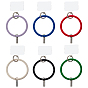 6 Sets 6 Colors Keychain Accessories Set, with Silicone Wrist Ring, Alloy Charm & Spring Ring Clasps, Plastic Moblie Phone Plug-in Card