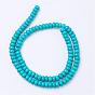 Natural Magnesite Bead Strands, Dyed, Rondelle, Turquoise
