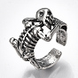 Alloy Cuff Finger Rings, Wide Band Rings, Human Skeleton