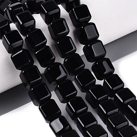 Natural Agate Beads Strands, Cuboid, Dyed & Heated