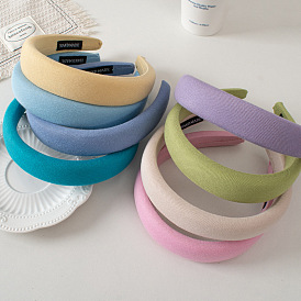 Macaron-colored Sponge Headband for Women, Simple and Chic Wide Fabric Hair Tie Accessories for Summer