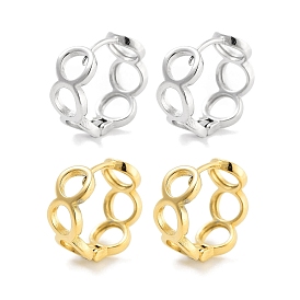 304 Stainless Steel Hollow Ring Huggie Hoop Earrings for Women, with 316 Stainless Steel Pins