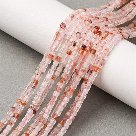 Нити бусин из натурального железистого кварца, кубические, граненые