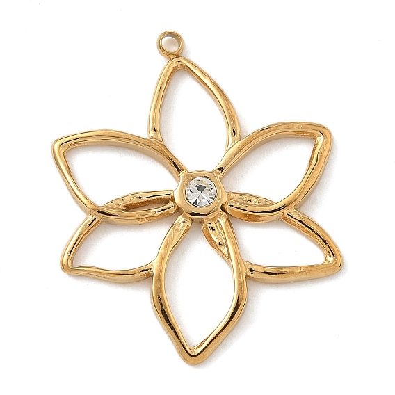 304 из нержавеющей стали горный хрусталь подвески, цветок