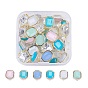 Rectangle Golden Plated Imitation Jade Taiwan Multi-Strand Links, 2-Hole