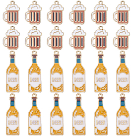 40 шт 2 стили подвески из сплава эмали, пиво и пивной бокал