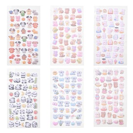 3 Объемные наклейки из смолы с изображениями, флокированные мультяшные наклейки