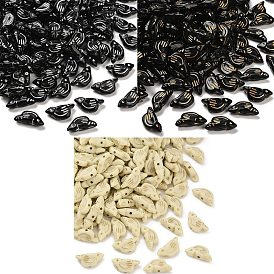 Непрозрачные акриловые бусины, металла обвитые, птица