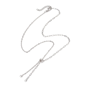 304 изготовление слайдера для ожерелий с цепочкой-скрепкой из нержавеющей стали, не тускнеет