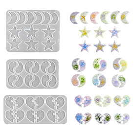 Pendants DIY Silicone Mold, Resin Casting Molds, for UV Resin, Epoxy Resin Craft Making, White