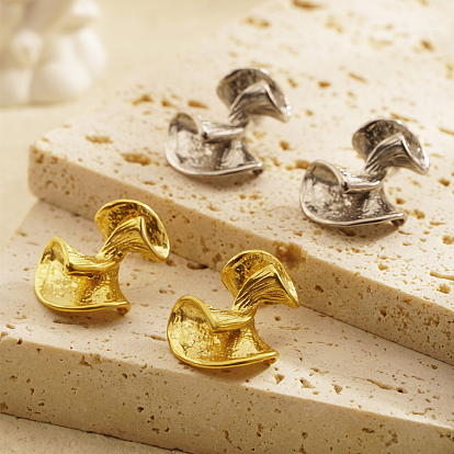 304 двухдольные серьги-подвески из нержавеющей стали для женщин