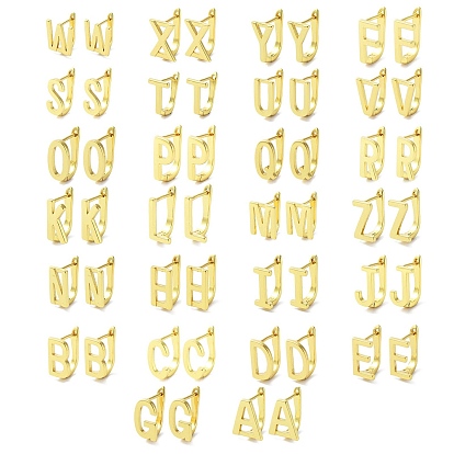 Messing-Buchstaben-Ohrstecker für Damen, Bleifrei und cadmium frei, echt 18 k vergoldet