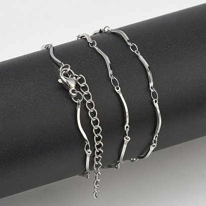 201 ожерелья-цепочки с изогнутыми звеньями из нержавеющей стали, без потускнения