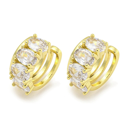 Серьги-каффы из латуни с микропаве и кубическим цирконием