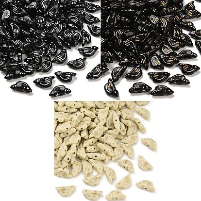 Непрозрачные акриловые бусины, металла обвитые, птица